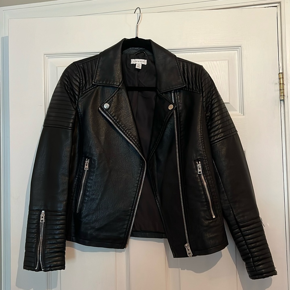 Topshop Faux Lather Jacket